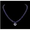 Image 1 : 50.00 ctw Blue Sapphire and Diamond Necklace - 14KT White Gold