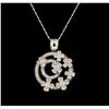 Image 1 : 14KT White Gold 1.76 ctw Diamond Pendant With Chain