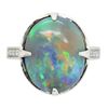 Image 4 : 7.18 ctw Australian Black Opal and Diamond Ring - 18KT White Gold