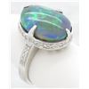 Image 7 : 7.18 ctw Australian Black Opal and Diamond Ring - 18KT White Gold