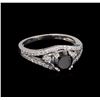 Image 1 : 2.00 ctw Black Diamond Ring - 14KT White Gold