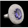 Image 1 : 14KT White Gold 4.84 ctw Tanzanite and Diamond Ring