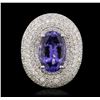 Image 2 : 14KT White Gold 4.84 ctw Tanzanite and Diamond Ring