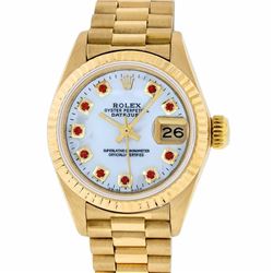 Rolex 18KT Gold President Ruby Ladies Watch