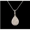 Image 1 : 14KT White Gold 0.77 ctw Diamond Pendant With Chain
