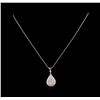 Image 2 : 14KT White Gold 0.77 ctw Diamond Pendant With Chain