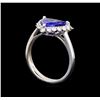 Image 4 : 14KT White Gold 2.76 ctw Tanzanite and Diamond Ring
