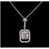Image 1 : 1.25 ctw Diamond Pendant With Chain - 14KT White Gold