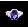 Image 2 : 14KT White Gold 3.62 ctw Tanzanite and Diamond Ring