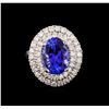 Image 2 : 14KT White Gold 5.02 ctw Tanzanite and Diamond Ring