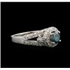 Image 1 : 1.22 ctw Fancy Blue Diamond Ring - 14KT White Gold