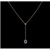 Image 1 : 1.28 ctw Tanzanite and Diamond Necklace - 14KT Rose Gold
