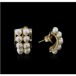 14KT Yellow Gold Pearl Earrings