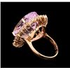 Image 3 : 27.62 ctw Kunzite and Diamond Ring - 14KT Rose Gold