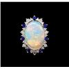 Image 2 : 13.66 ctw Opal, Sapphire and Diamond Ring - 14KT White Gold
