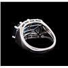 Image 3 : Crayola 3.00 ctw Blue Topaz and White Sapphire Ring - .925 Silver