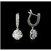 Image 2 : 14KT White Gold 1.24 ctw Diamond Earrings
