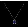 Image 2 : 12.31 ctw Tanzanite and Diamond Pendant With Chain - 14KT White Gold