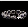 Image 3 : 44.19 ctw Blue Star Sapphire and Diamond Bracelet - 14KT White Gold