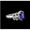 Image 1 : 18KT White Gold 2.15 ctw Tanzanite and Diamond Ring