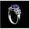 Image 4 : 18KT White Gold 2.15 ctw Tanzanite and Diamond Ring