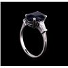 Image 4 : 4.03 ctw Sapphire and Diamond Ring - 14KT White Gold