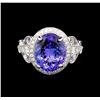 Image 2 : 14KT White Gold 6.59 ctw Tanzanite and Diamond Ring