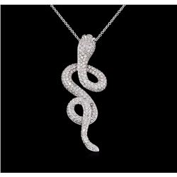 2.75 ctw Diamond Pendant With Chain - 18KT White Gold