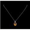 Image 1 : Crayola 8.80 ctw Citrine Pendant With Chain - 14K White Gold