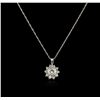 Image 1 : 14KT White Gold 0.50 ctw Diamond Pendant With Chain