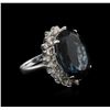 Image 1 : 14KT White Gold 22.43 ctw Topaz and Diamond Ring