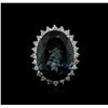 Image 2 : 14KT White Gold 22.43 ctw Topaz and Diamond Ring