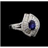 Image 1 : 14KT White Gold 1.01 ctw Sapphire and Diamond Ring