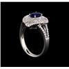Image 4 : 14KT White Gold 1.01 ctw Sapphire and Diamond Ring