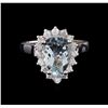 Image 2 : 2.52 ctw Aquamarine and Diamond Ring - 14KT White Gold