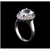 Image 4 : 2.52 ctw Aquamarine and Diamond Ring - 14KT White Gold