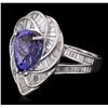 Image 1 : 18KT White Gold 5.36 ctw Tanzanite and Diamond Ring