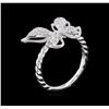 Image 3 : 0.27 ctw Diamond Butterfly Ring - 14KT White Gold