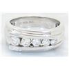 Image 7 : 1.00 ctw Mens Diamond Ring - 14KT White Gold