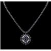 Image 1 : 36.71 ctw Blue Sapphire and Diamond Necklace - 14KT White Gold