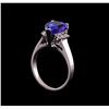Image 4 : 3.86 ctw Tanzanite and Diamond Ring - 14KT White Gold