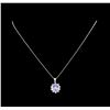 Image 2 : 14KT White Gold 3.14 ctw Tanzanite and Diamond Pendant With Chain