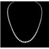Image 2 : 14KT White Gold 9.59 ctw Diamond Necklace