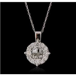 14KT White Gold 0.60 ctw Diamond Pendant with Chain