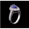 Image 3 : 14KT White Gold 1.63 ctw Tanzanite and Diamond Ring