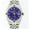 Image 1 : Rolex Stainless Steel Purple Roman Diamond and Sapphire DateJust Men's Watch