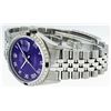 Image 7 : Rolex Stainless Steel Purple Roman Diamond and Sapphire DateJust Men's Watch