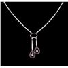 Image 2 : 18KT White Gold 2.50 ctw Ruby and Diamond Necklace