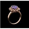 Image 4 : 3.03 ctw Tanzanite and Diamond Ring - 14KT Rose Gold