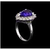 Image 4 : 3.54 ctw Tanzanite and Diamond Ring - 14KT White Gold